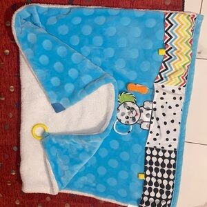 Blanket for baby blue and white used like new